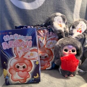 Baby Three V3 100% Grey and White Bunny